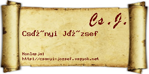 Csányi József névjegykártya