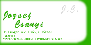 jozsef csanyi business card